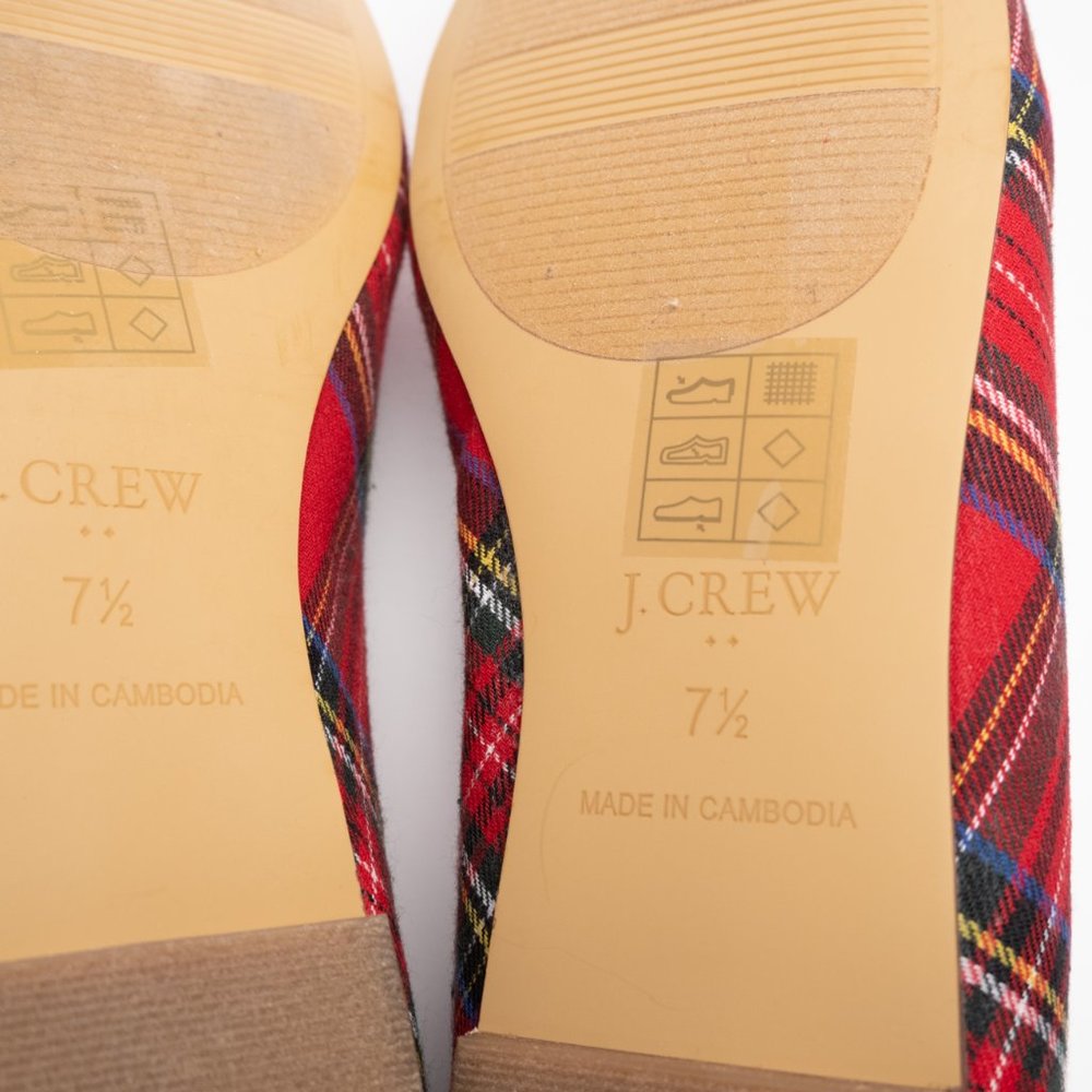 NEW J. Crew Tartan Loafers in Red Black Multi plaid - Picture 9 of 16